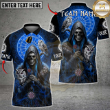 Maxcorners Darts Skull Shadow Owl Multicolor Customized Name, Team Name 3D Shirts