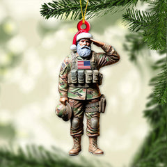 Maxcorners Custom Name U.S Veteran Ornament, U.S Veteran Christmas Gift 2D Flat LM2211