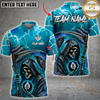 Maxcorners Billiard 8-Ball Pool Thunder Skull Multicolor Customized Name, Team Name 3D Shirt