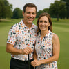 Maxcorners Golf Equipment Cart Ball Pattern Polo Shirt, Women’s Golf Polo, Performance Golf Shirt LM1507