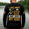 Maxcorners I Just Want To Drink Beer And Jerk My Rod Bass Fishing Shirt, Funny Fishing Shirt, Gift For Fisherman