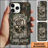 Maxcorners Artist Hunting - Into The Forest Deer Realistic Camo Personalized Name Phone Case