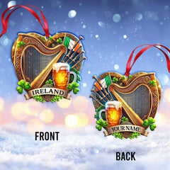 Maxcorners Custom Name Ireland Ornament, Christmas Gift for Ireland Lover 2D Flat LM2211