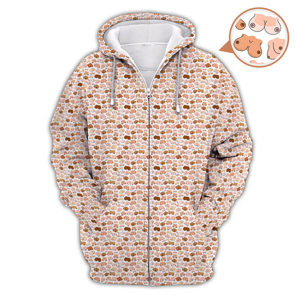 Maxcorners Boobs Pattern Golf Polos, Funny Golf Shirt, Crazy Golf Shirts For Men