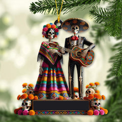 Maxcorners Custom Name Mexican Couple Ornament, Mexican Couple Christmas Gift 2D Flat LM2111