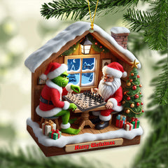 Maxcorners Custom Name Chess Santa Ornament, Chess Lover Christmas Gift 2D Flat LM2211