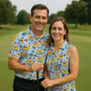 Maxcorners Women's Santa Duck Pool Float Hawaiian Golf Shirt, Christmas Golf Shirt, Women’s Golf Polo LM1507