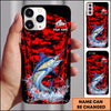 Maxcorners Red Camo Water Splash Personalized Name Phone Case (13 Fish Species)
