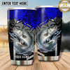 Maxcorners Fishing Tumbler Royal Blue Futuristic Maze Design Personalized Name Tumbler (13 Species)