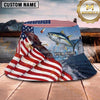 Maxcorners Fishing Epic Sunset Skeleton Angler with Dramatic Scene Personalized Name 3D Bucket Hat (13 Fish Species)