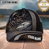 Maxcorners Fishing Dark Skull Angler with Dramatic Fishing Rod and Mysterious Scene Personalized Name 3D Cap (13 Fish Species)