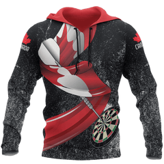 Maxcorners Darts Canadian Flag 3D Polo Shirt