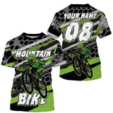Maxcorners Green MTB Cycling Customize Name 3D Shirts