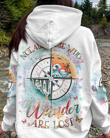 Maxcorners Not All Those Who Wander Are Lost Compass All Over Print LM2101