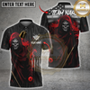 Maxcorners Billiard Skull Multicolor Customized Name, Team Name 3D Shirt