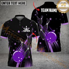 Maxcorners Ball And Pins Star Way Bowling Jersey Multicolor Options Personalized Name, Team Name 3D Shirt