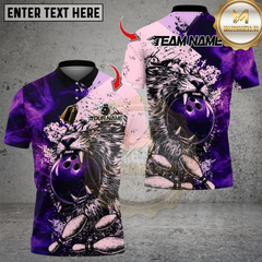 Maxcorners Bowling Brave Tiger Multicolor Customized Name Team Name 3D Shirts