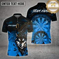 Maxcorners Darts Shirts Wolf Green Smoke Design Multi Options Personalized Name, Team Name 3D Shirt