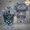 Maxcorners Billiard Ultimate Strike – Veteran Shark Shooter Camo Multicolor Customized Name, Team Name 3D Shirt