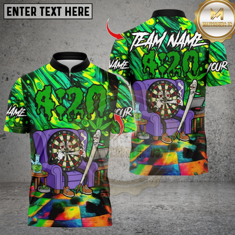 Maxcorners 420 Vibe Trippy Chill Dartboard Personalized Name 3D Unisex Shirt