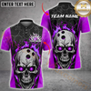 Maxcorners Bowling Flaming Phantom Multicolor Option Customized Name, Team Name 3D Polo Shirt