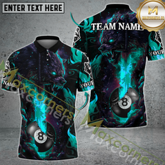 Maxcorners Ball 8 Fiery Wolf Billiard Jersey Multicolor Options Personalized Name, Team Name 3D Shirt
