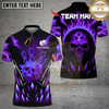 Maxcorners Bowling And Pins Neon Skull Vibes Multicolor Customized Name, Team Name 3D Shirts