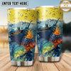 Maxcorners Fishing Tumbler Beer Foam Patriotic Splash Design Personalized Name Tumbler (13 Species)