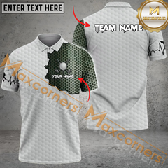 Maxcorners Golf Ball Skin Pattern Multicolor Option Customized Name, Team Name 3D Polo Shirt