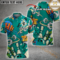 Maxcorners Graffiti Love Bowling Jersey Multicolor Customized Name, Team Name 3D Shirts