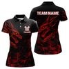 Maxcorners Men’s Custom Darts Shirt With Maroon Dragons And Black Geometric Pattern LM2404