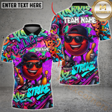 Maxcorners Graffiti Bowling Strike Multicolor Personalized 3D Shirt, Cool Ball with Shades & Street Art Shirts