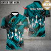 Maxcorners Bowling Flame Pins Multioptions Personalized Name, Team Name Unisex 3D Shirts
