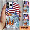 Maxcorners Fishing Phone Case American Flag Beer Bottles Fish Art Personalized Name 3D Phone Case (10 Fish Species)