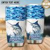 Maxcorners Fishing Tumbler Ocean Blue School Pattern Design Personalized Name Tumbler (13 Species)