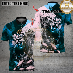 Maxcorners Bowling Brave Tiger Multicolor Customized Name Team Name 3D Shirts
