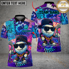 Maxcorners Golf Fire Funny Graffiti Pattern Multicolor Customized Name, Team Name 3D Shirts