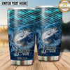 Maxcorners Fishing Tumbler Turquoise Scale Ocean Design Personalized Name Tumbler (13 Species)