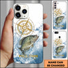 Maxcorner Fishing Golden Compass Water Splash Personalized Name 3D Phone Case (10 Fish Species)
