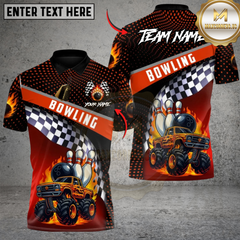 Maxcorners Monster Truck Strike Bowling Multicolor Customized Name, Team Name 3D Shirts