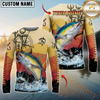 Maxcorners Fishing Sunset Compass Custom Name & Team Name 3D Shirts