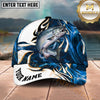 Maxcorners Fishing Blue Tribal Swirl Personalized Name 3D Shirt (13 Fish Species)