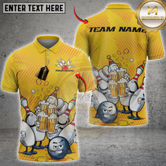 Maxcorners Bowlling Funny Pins Personalized Name 3D Unisex Shirt