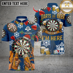 Maxcorners Darts and Beer Christmas Personalized Name 3D Unisex Shirt
