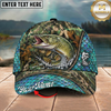 Maxcorners Fishing Mermaid Scale Camo Rope Personalized 3D Cap (12 Fish Species)