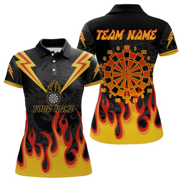 Maxcorners Dragon Flame Pattern Dartboard Custom Dart Shirt For Men, Dart Team Jerseys LM105