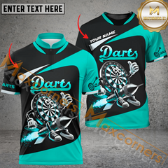 Maxcorners Funny Digital Darts Jersey Multicolor Option Customized Name, Team Name 3D Polo Shirt