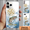 Maxcorner Fishing Golden Compass Water Splash Personalized Name 3D Phone Case (10 Fish Species)