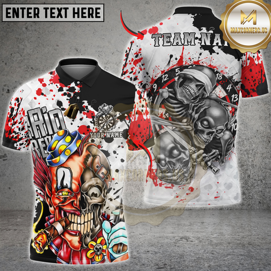 Maxcorners Darts Skull Graffiti Street Art Dartboard Multicolor Customized Name, Team Name 3D Shirts