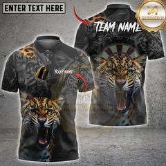 Maxcorners Darts Wild Leopard Personalized Name 3D Unisex Shirt